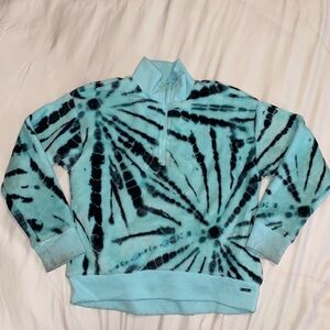 Justice Tie-Dye Quarter-Zip Sweater Girls Size 10 Medium Used